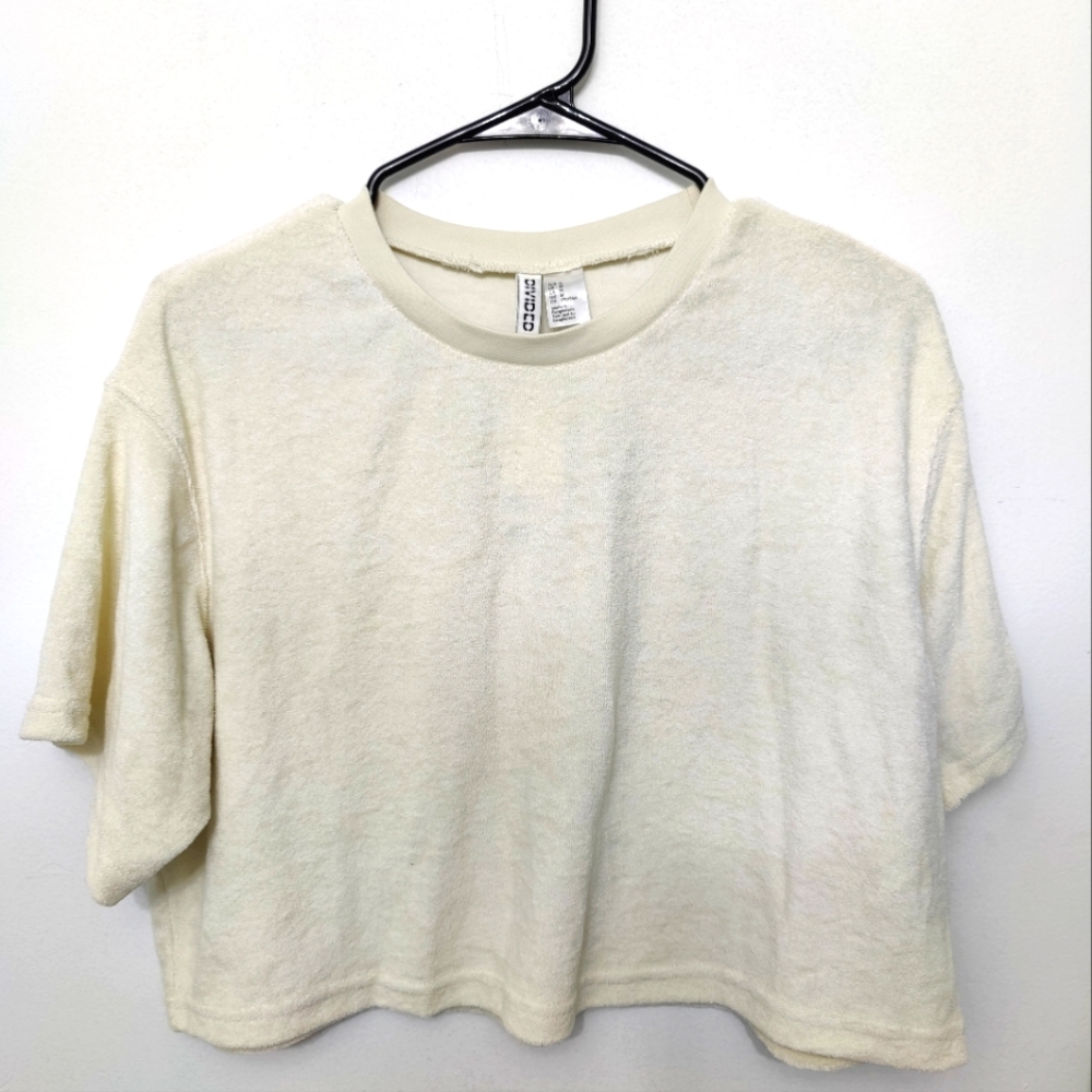 New H&M divided towel feel top beige size M